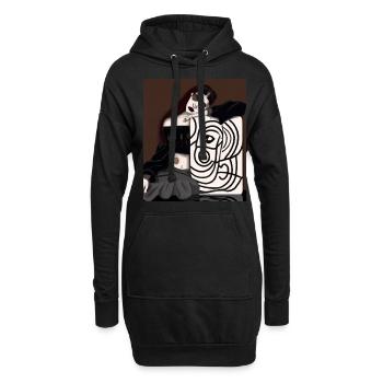 Cubisme Art Goth Girls avec une peinture dans - Sweat-shirt à capuche long Femme - noir - Devant