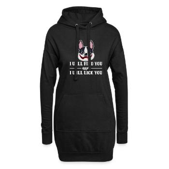 Boston Terrier Hund Hunde Hundeliebhaber Geschenk - Hoodie-Kleid - Schwarz - Vorne