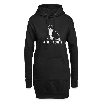 Border Collie Chien Chien Troupeau Chien Cadeau - Sweat-shirt à capuche long Femme - noir - Devant