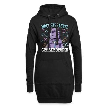 Nächstes Level Großer Bruder - Hoodie-Kleid - Schwarz - Vorne