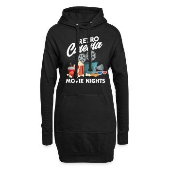Retro Film Filmliebhaber Filmfan - Hoodie-Kleid - Schwarz - Vorne