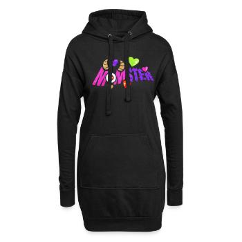 Momster One Eyed with Horns Moms Motif For - Hoodie-Kleid - Schwarz - Vorne