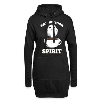 Coffee Cup To Lift Up Your Spirit Ghost Halloween - Hoodie-Kleid - Schwarz - Vorne