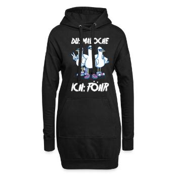 Nordsee Tauben Föhr - Hoodie-Kleid - Schwarz - Vorne