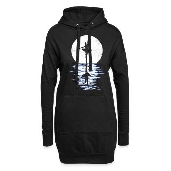 Ballett, Ballerina, Girl, Mädchen, Tanzen - Hoodie-Kleid - Schwarz - Vorne
