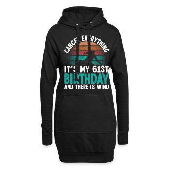 61 Year Old Kitesurfer Kiteboarding 61 Birthday - Hoodie-Kleid - Schwarz - Vorne