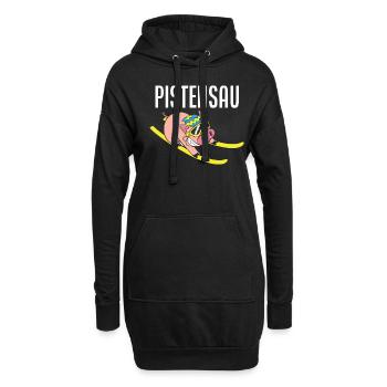 Lustiges Skifahrer Skifahren Ski Wintersport - Hoodie-Kleid - Schwarz - Vorne