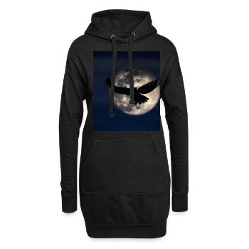 Amoureux gothique gothique goth Ombre d’un oiseau de proie - Sweat-shirt à capuche long Femme - noir - Devant
