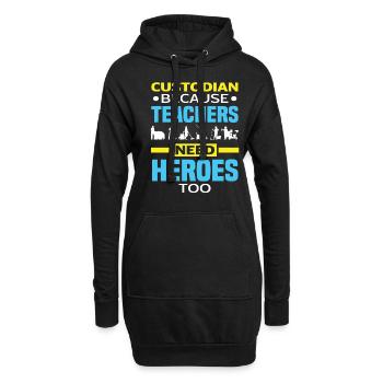 Schulhausmeister Helden Lehrer - Hoodie-Kleid - Schwarz - Vorne