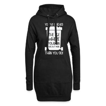 Erwachsenwerden Humorvolles Wortspiel Leben Alter - Hoodie-Kleid - Schwarz - Vorne