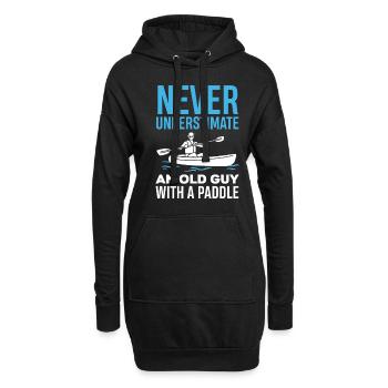 Kajak Kanu - Hoodie-Kleid - Schwarz - Vorne