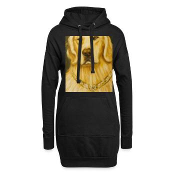 Golden Retriever Portrait Gustav Klimt Style Hund - Hoodie-Kleid - Schwarz - Vorne