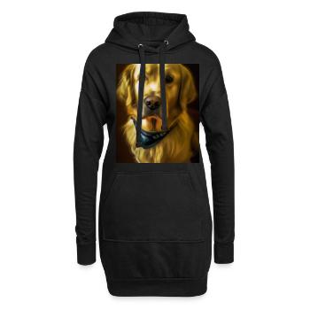 Golden Retriever Portrait Vincent Van Gogh Style - Hoodie-Kleid - Schwarz - Vorne