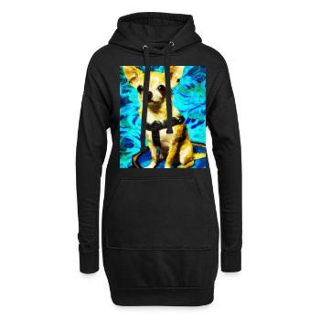 Chihuahua Portrait Vincent Van Gogh Style Hund - Hoodie-Kleid - Schwarz - Vorne