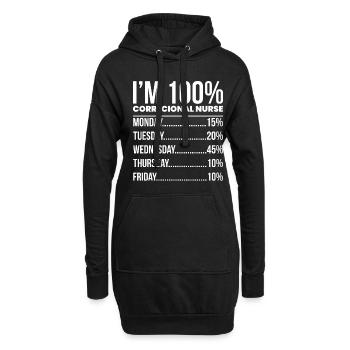 En chemise d’infirmière 100% correctionnelle - Sweat-shirt à capuche long Femme - noir - Devant