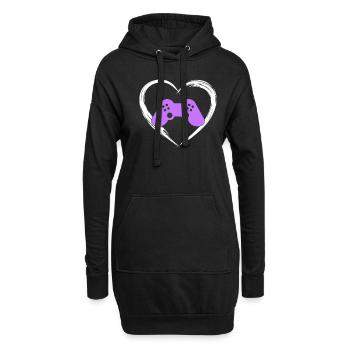 l’amour du jeu - Sweat-shirt à capuche long Femme - noir - Devant