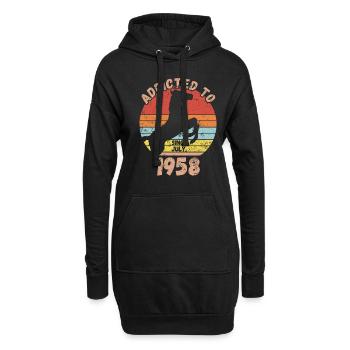 Geburtstag Pferde Reiten Juli 1958 - Hoodie-Kleid - Schwarz - Vorne
