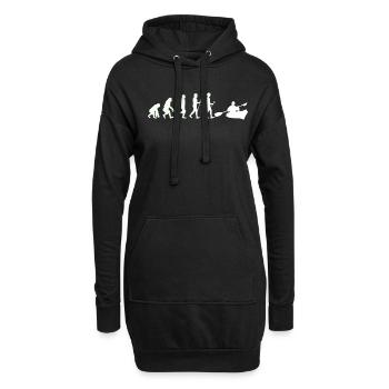 Kajak Kanu - Hoodie-Kleid - Schwarz - Vorne