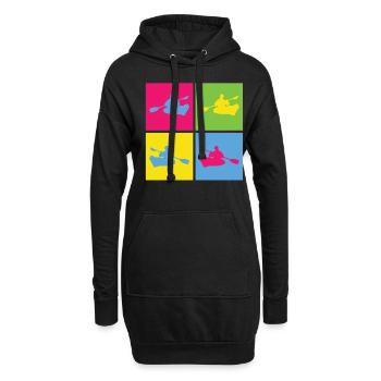 Kajak Kanu - Hoodie-Kleid - Schwarz - Vorne