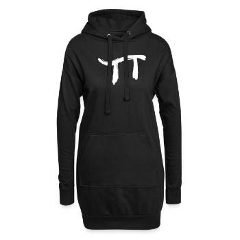 Lettre coréenne Yu - Sweat-shirt à capuche long Femme - noir - Devant