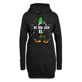 Bierbauch Elf Partnerlook Weihnachten - Hoodie-Kleid - Schwarz - Vorne