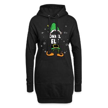 Onkel Elf Partnerlook Weihnachten - Hoodie-Kleid - Schwarz - Vorne