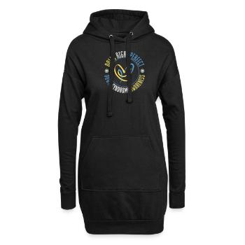 Sensibilisation au syndrome de Down I Ruban jaune bleu T21 - Sweat-shirt à capuche long Femme - noir - Devant