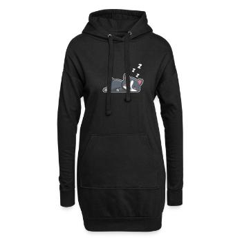 Boston Terrier Hund Hunde Hundeliebhaber Geschenk - Hoodie-Kleid - Schwarz - Vorne