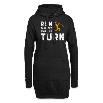 Stabhochsprung Hochsprung Leichtathletik Zehnkampf - Hoodie-Kleid - Schwarz - Vorne