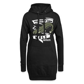 Angler Wels Waller Angelsport Angeln - Hoodie-Kleid - Schwarz - Vorne