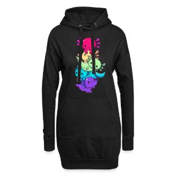 Subtle Gay Pride Flag Kawaii Axolotl LGBTQ - Hoodie-Kleid - Schwarz - Vorne