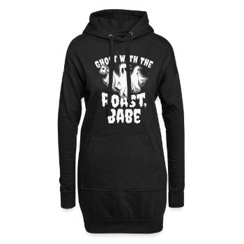 Halloween Ghost Line Art Kaffee Liebhaber - Hoodie-Kleid - Schwarz - Vorne