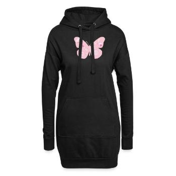Minimaliste Butterfly Downtown Esthétique Coquette - Sweat-shirt à capuche long Femme - noir - Devant