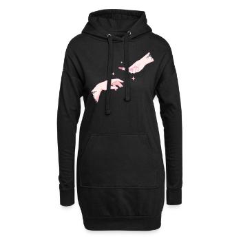 Coquette Esthétique Rose Création du Rouge à Lèvres Adam - Sweat-shirt à capuche long Femme - noir - Devant
