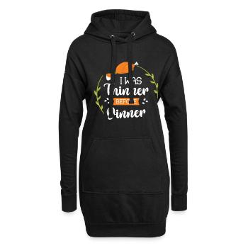J’étais plus mince avant le dîner en Turquie - Sweat-shirt à capuche long Femme - noir - Devant