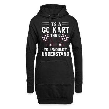 Go Kart Racing Indoor Karting Kartsport Kartbahn - Hoodie-Kleid - Schwarz - Vorne