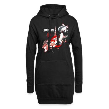 Cool Japan Tradtions Design - Sweat-shirt à capuche long Femme - noir - Devant