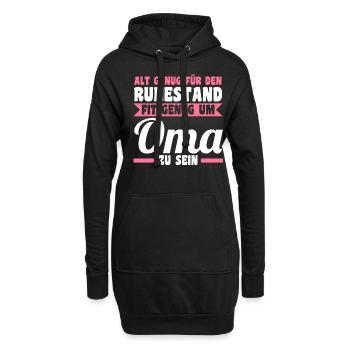 Großmutter Rentnerin Großmama Ruhestand Omi Oma - Hoodie-Kleid - Schwarz - Vorne