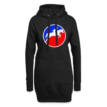 Logo de l’équitation - Sweat-shirt à capuche long Femme - noir - Devant