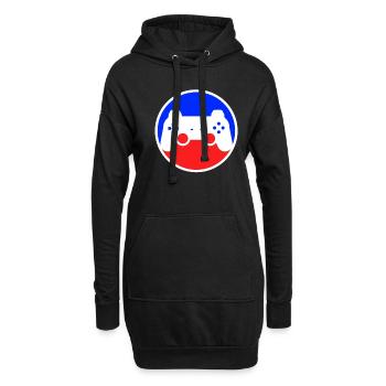 Logo de jeu - Sweat-shirt à capuche long Femme - noir - Devant