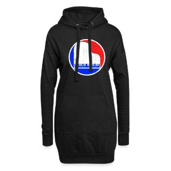 Piano Logo - Sweat-shirt à capuche long Femme - noir - Devant