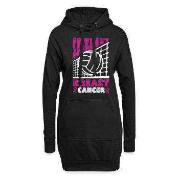Spike Out Brustkrebs-krieger-volleyballspieler - Hoodie-Kleid - Schwarz - Vorne
