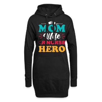OP Krankenschwester Mama - Hoodie-Kleid - Schwarz - Vorne