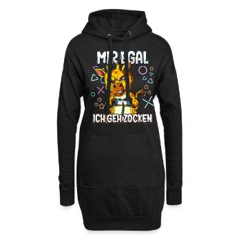 Mir Egal Ich Geh Zocken Gaming - Hoodie-Kleid - Schwarz - Vorne