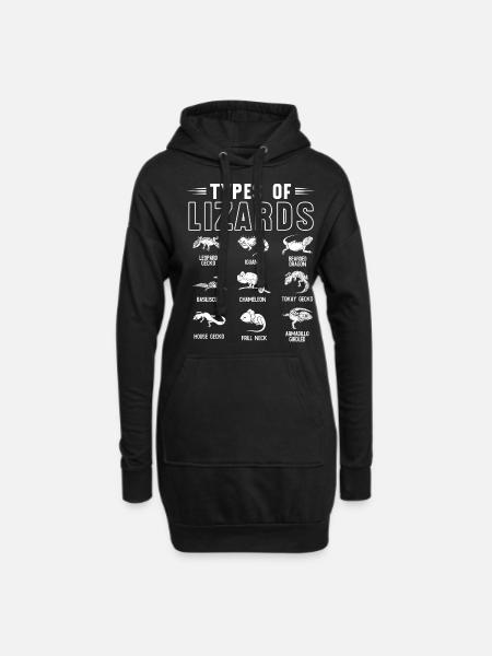 Arten Von Eidechsen, Eidechsen, Reptilien - Hoodie-kjole - sort