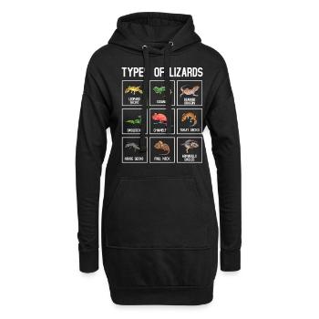 Types de lézards, lézards, reptiles - Sweat-shirt à capuche long Femme - noir - Devant
