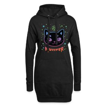 Muzifer Katze Kätzchen Teufel Luzifer - Hoodie-Kleid - Schwarz - Vorne