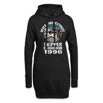 Never Underestimate Skipper born in 1996 - Hoodie-Kleid - Schwarz - Vorne