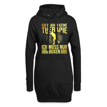Boxen Therapie Spruch - Hoodie-Kleid - Schwarz - Vorne