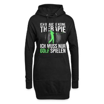Golf Therapie Spruch - Hoodie-Kleid - Schwarz - Vorne